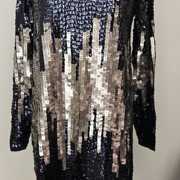 Zara Sequin Plunging Back V Dress Sz S - Picture 5 of 10